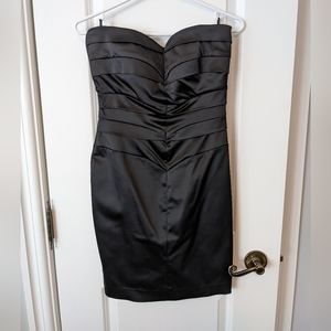 bebe Black Strapless Cocktail Dress